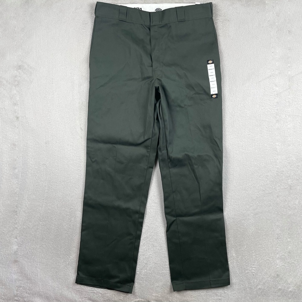 New Dickies 874 Work Pants Men 36x32 Green Original Fit Twill Chino Skater